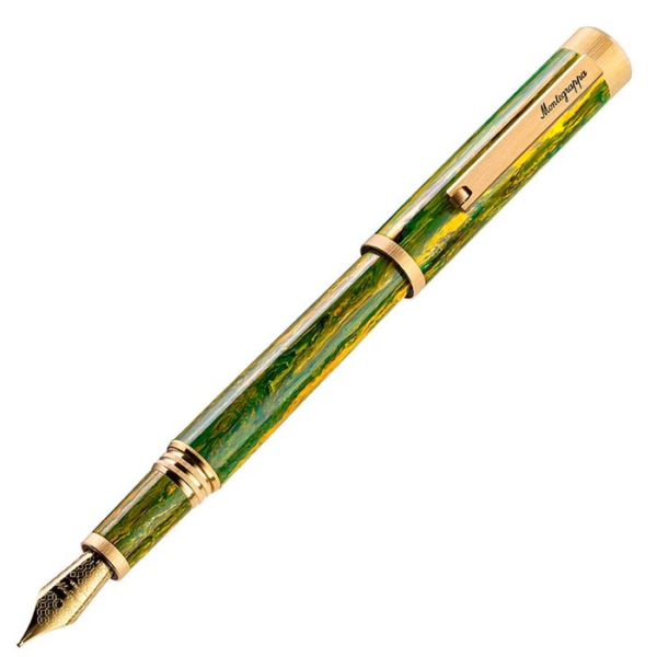Montegrappa ISZEZ5IY_G7 Zero Zodiac Gemini (Gemini) Yellow Gold IP Steel Fountain Pen Broad Nib