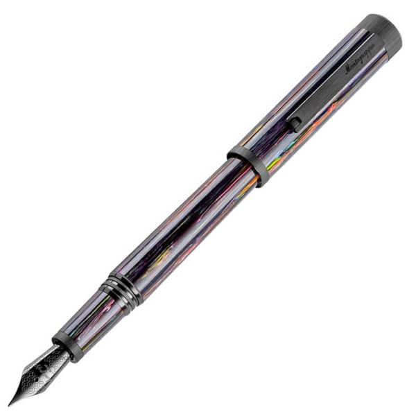 Montegrappa ISZEZ5IC_V1 Zero Zodiac Aquarius (Aquarius) Ultra Black IP Steel Fountain Pen Broad Nib