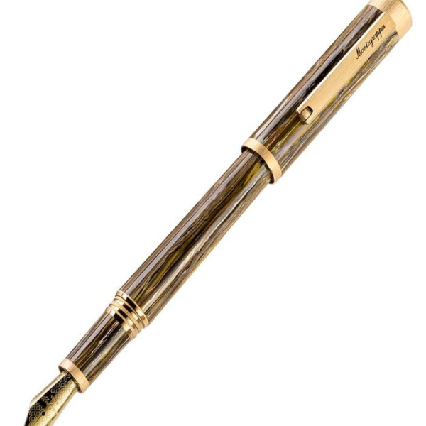 Montegrappa ISZEZ3IY_M3 Zero Zodiac Capricorn Yellow Gold IP Steel Fountain Pen Medium Nib
