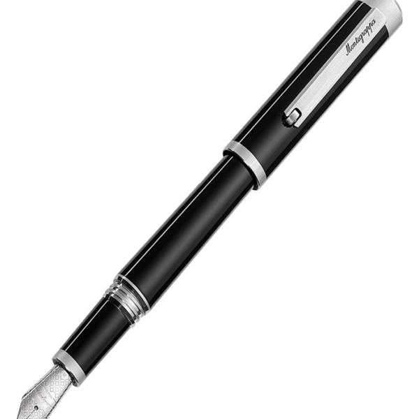 Montegrappa ISZEI5IP Zero Black Palladium IP Fountain Pen Broad Nib