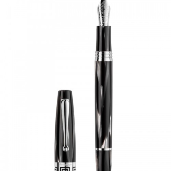 Montegrappa ISEXF5CH Extra 1930 New Edition Black & White Fountain Pen Broad Nib