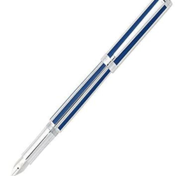 Sheaffer Intensity 9230 Ultramarine Striped Chrome Plate Trim Fountain Pen