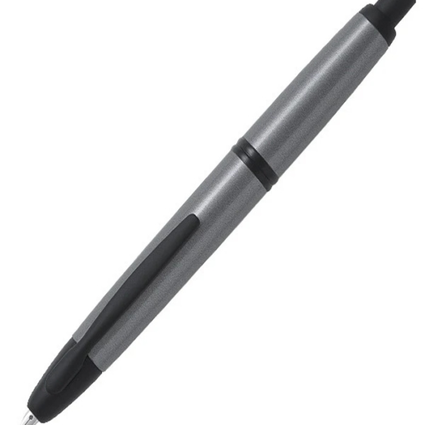 Pilot Capless – Matte Grey with 18 Karat Gold Rhodium Plated Black Trim Fountain Pen