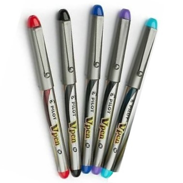 Pilot V-Pen Disposable Fountain Pen Assorted Colors (Pack of 12 Pcs)