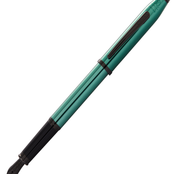 Cross Classic Century II Translucent Green Lacquer with Polished Black PVD Fountain Pen Item# AT0086-139