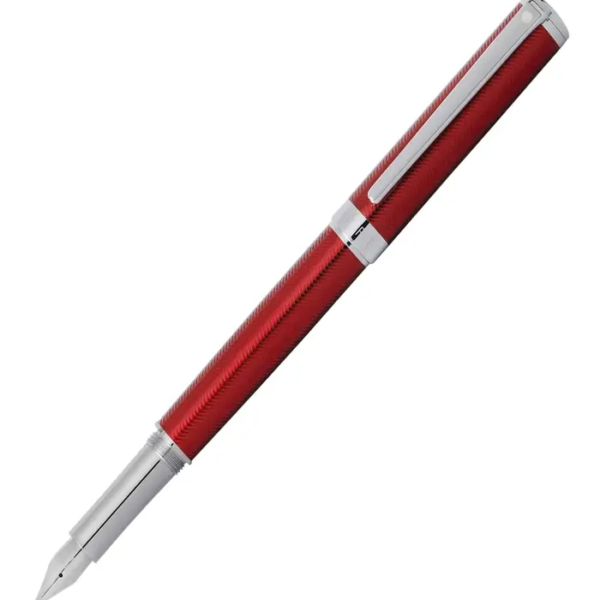 Sheaffer Intensity 9245 – Engraved Translucent Lacquer Red with Polished Chrome Trim Fountain Pen