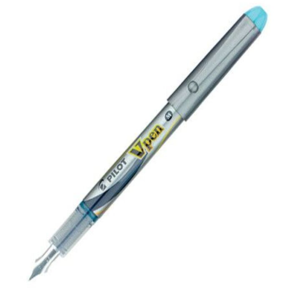 Pilot V-Pen Disposable Light Blue Fountain Pen (Pack of 12 Pcs)