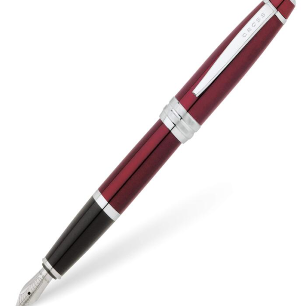 Cross Bailey Red Lacquer w/Polished Chrome Appointments Fountain Pen Item# AT0456-8