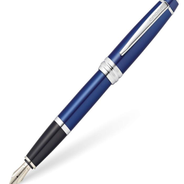 Cross Bailey Blue Lacquer w/Polished Chrome Appointments Fountain Pen Item# AT0456-12