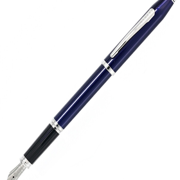 Cross Century II Translucent Blue Lacquer Fountain Pen with Rhodium-Plated Appointments Item# AT0086-103