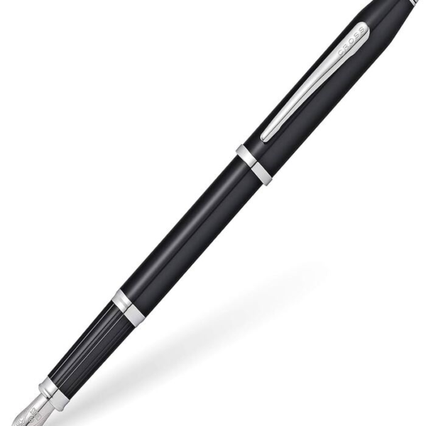 Cross Century II Black Lacquer Fountain Pen with Rhodium-Plated Appointments Item# AT0086-102